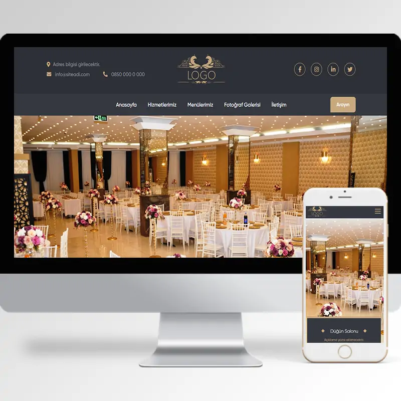 Düğün Salonu Hazır Web Sitesi Yazılımı