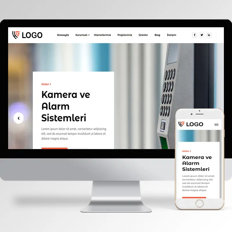 Kamera Ve Alarm Sistemleri Hazır Web Sitesi Yazılımı 5