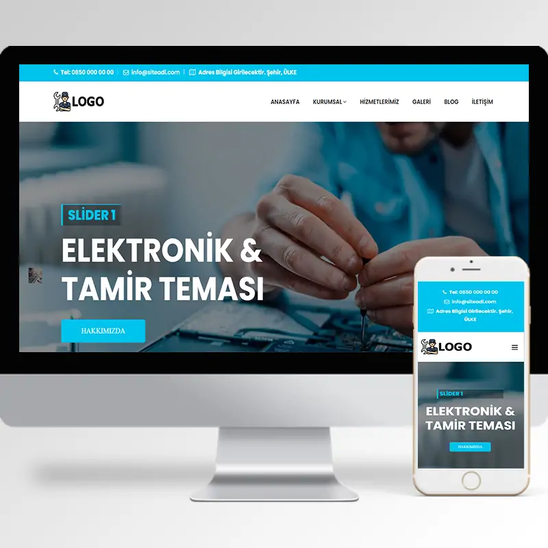 Elektronik Tamir Hazır Web Sitesi Yazılımı 2