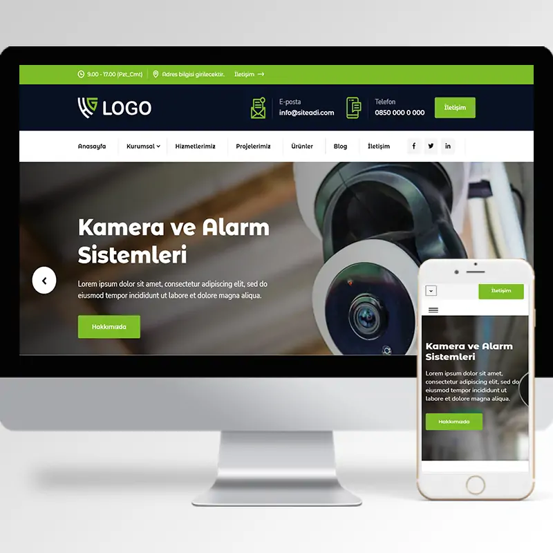 Kamera Ve Alarm Sistemleri Hazır Web Sitesi Yazılımı 2
