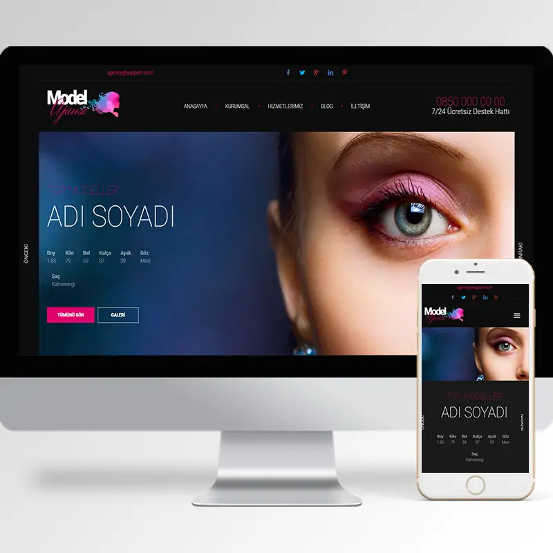 Model & Cast Ajansı Hazır Web Sitesi Yazılımı 3