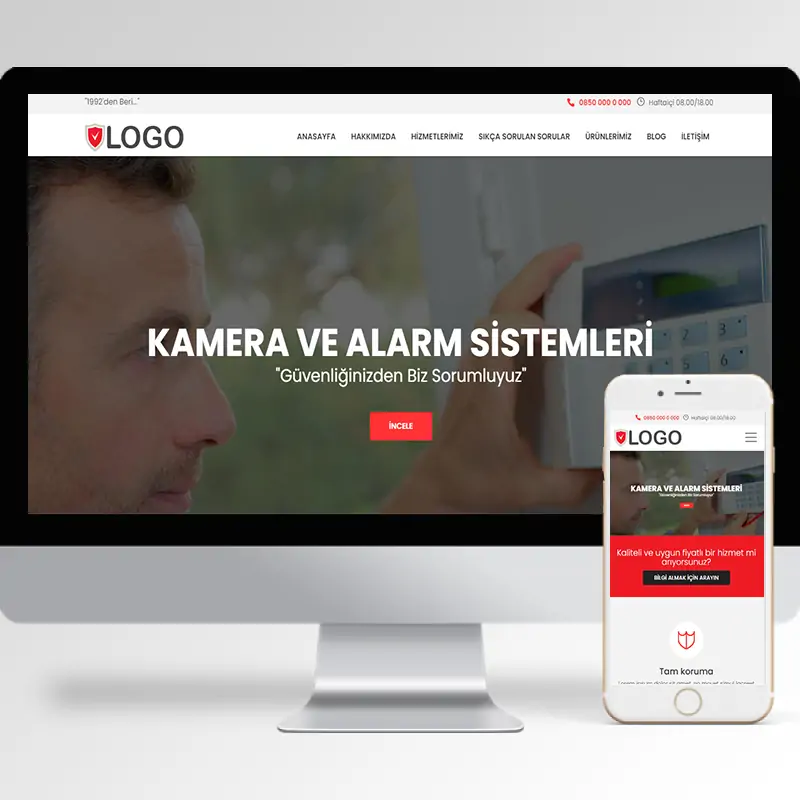 Kamera Ve Alarm Sistemleri Hazır Web Sitesi Yazılımı