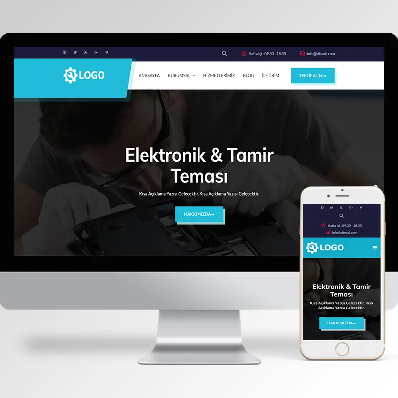 Teknik Servis & Elektronik Tamir Hazır Web Sitesi Yazılımı